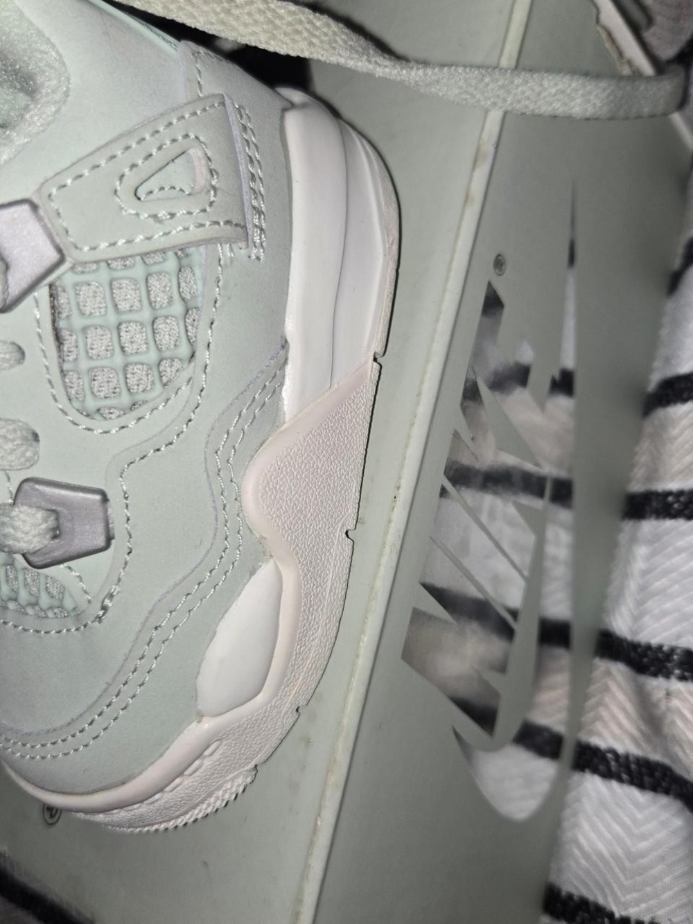 Jordan Kids White and Light Gray Sneakers
